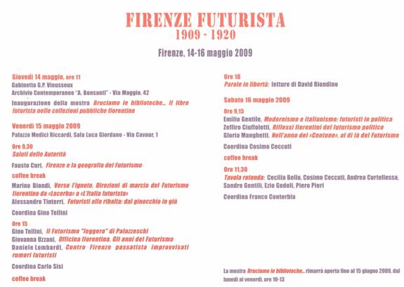 ‘Firenze Futurista’ conference, exhibits and events