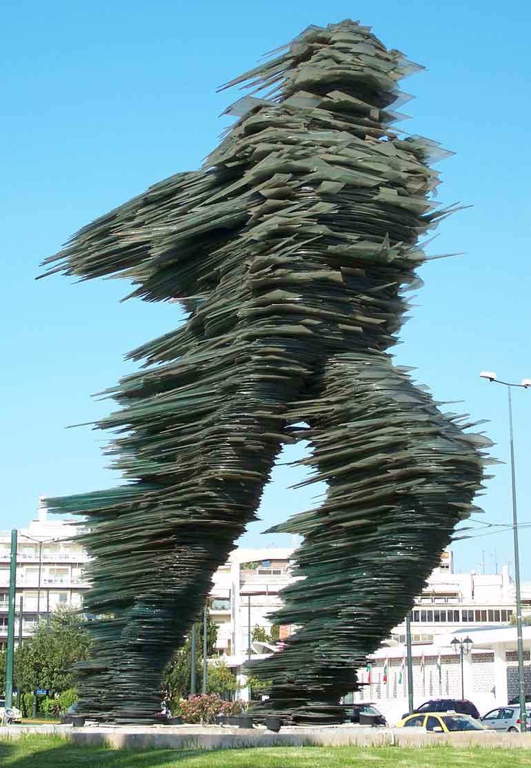 Futurist-inspired sculpture in Athens