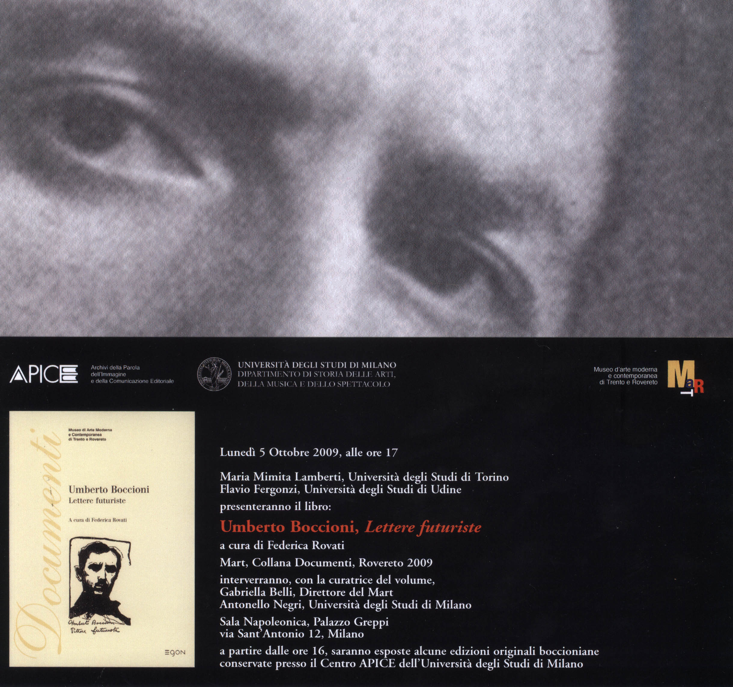 ‘Umberto Boccioni. Lettere futuriste’ presentation Oct. 5